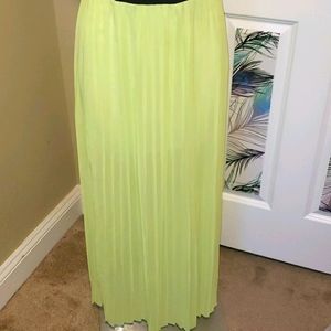 Sheer Lime Green Long Skirt
